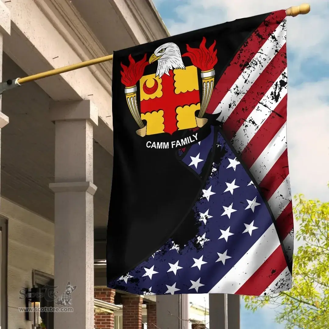 American Camm Coat of Arms on American Flag U.S. Flag Garden Flag/ House Flag