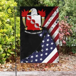 American MacWilliams Coat of Arms on American Flag U.S. Flag Garden Flag/ House Flag