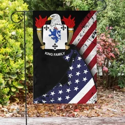 American King Coat of Arms on American Flag U.S. Flag Garden Flag/ House Flag
