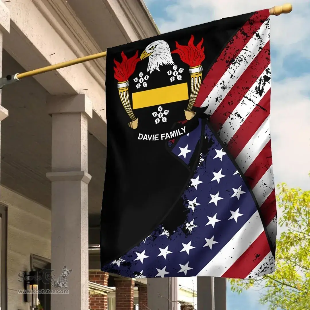 American Davie Coat of Arms on American Flag U.S. Flag Garden Flag/ House Flag