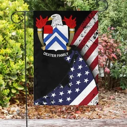 American Dexter Coat of Arms on American Flag U.S. Flag Garden Flag/ House Flag