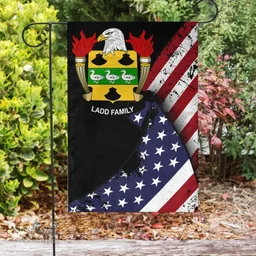 American Ladd Coat of Arms on American Flag U.S. Flag Garden Flag/ House Flag