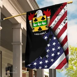 American Ladd Coat of Arms on American Flag U.S. Flag Garden Flag/ House Flag