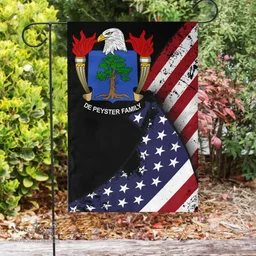 American Depew Coat of Arms on American Flag U.S. Flag Garden Flag/ House Flag