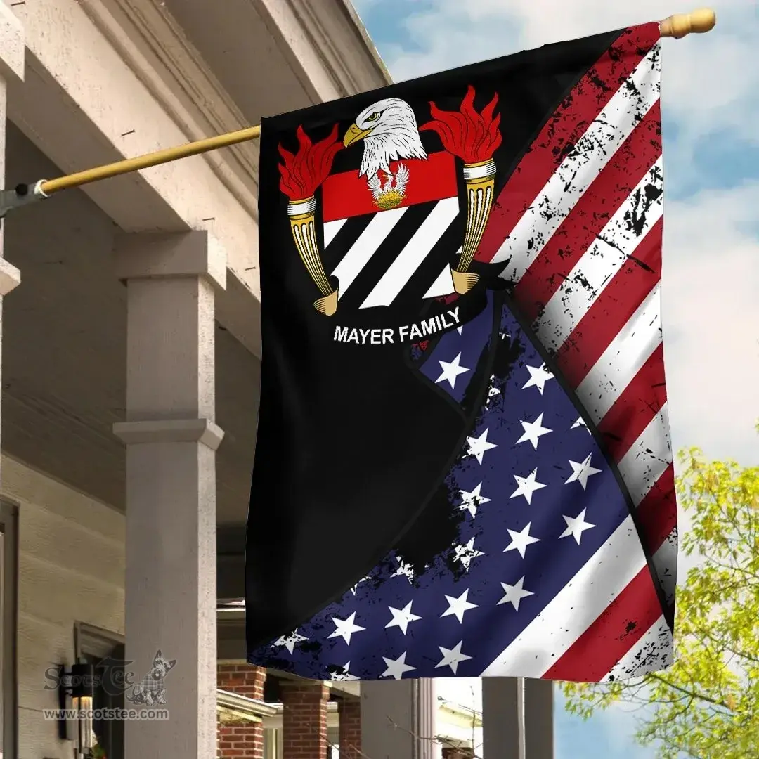 American Mayer Coat of Arms on American Flag U.S. Flag Garden Flag/ House Flag