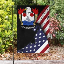 American Lithgow Coat of Arms on American Flag U.S. Flag Garden Flag/ House Flag