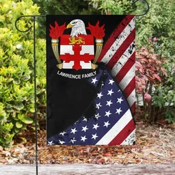 American Lawrence Coat of Arms on American Flag U.S. Flag Garden Flag/ House Flag