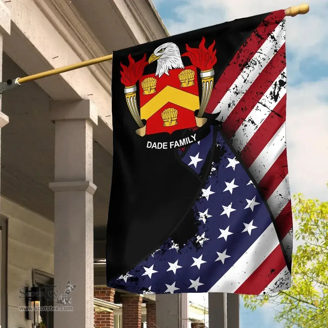American Dade Coat of Arms on American Flag U.S. Flag Garden Flag/ House Flag