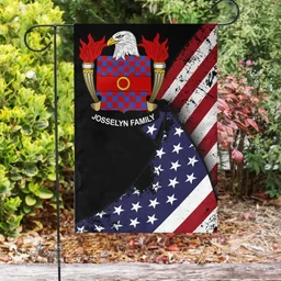 American Josselyn Coat of Arms on American Flag U.S. Flag Garden Flag/ House Flag
