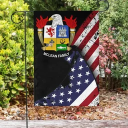 American McLean Coat of Arms on American Flag U.S. Flag Garden Flag/ House Flag
