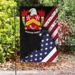 American Duncan Coat of Arms on American Flag U.S. Flag Garden Flag/ House Flag