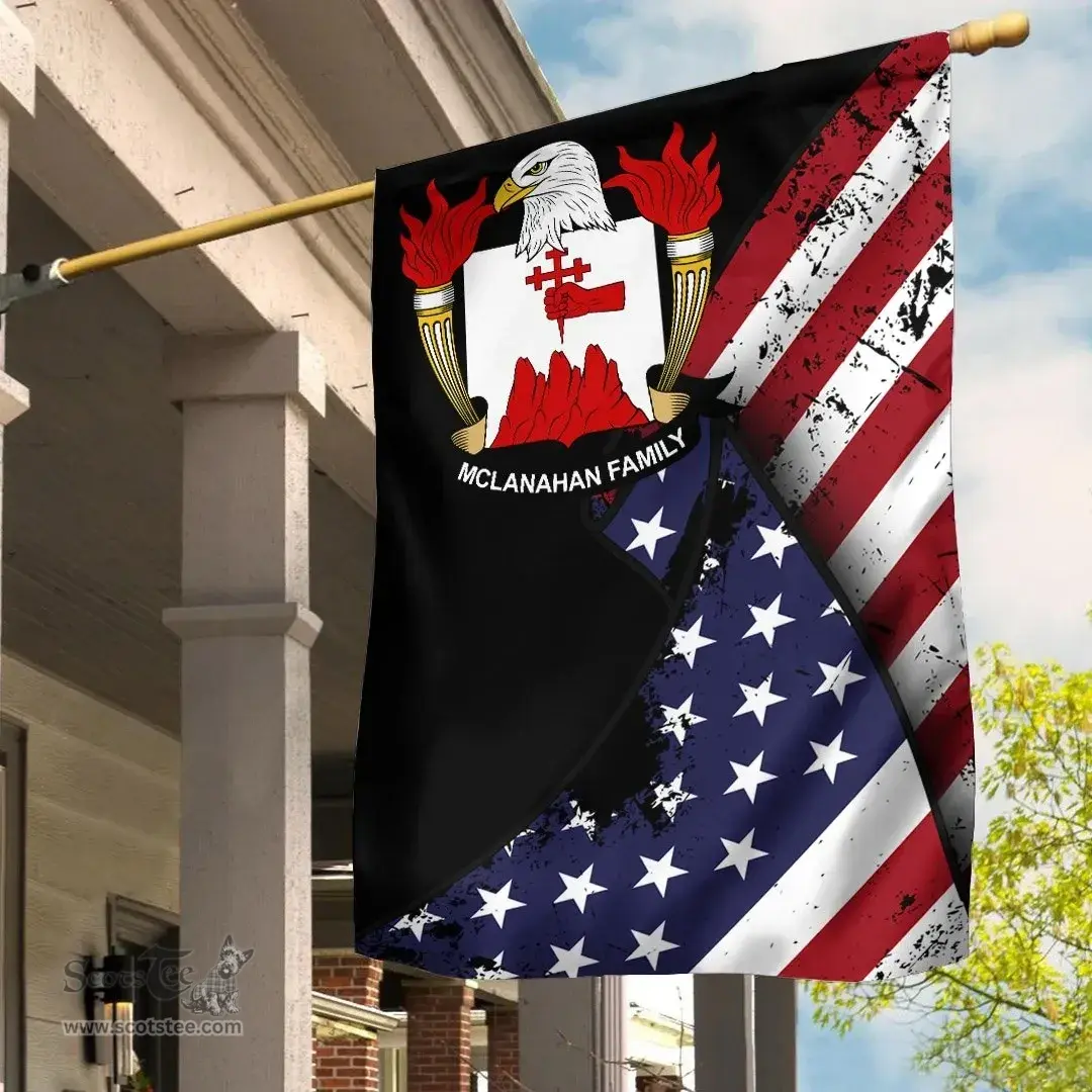 American McLanahan Coat of Arms on American Flag U.S. Flag Garden Flag/ House Flag