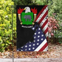 American Meath Coat of Arms on American Flag U.S. Flag Garden Flag/ House Flag