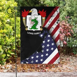 American Lewis Coat of Arms on American Flag U.S. Flag Garden Flag/ House Flag