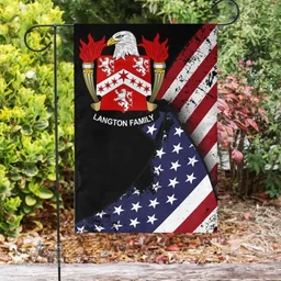 American Langton Coat of Arms on American Flag U.S. Flag Garden Flag/ House Flag