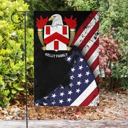 American Kelly Coat of Arms on American Flag U.S. Flag Garden Flag/ House Flag