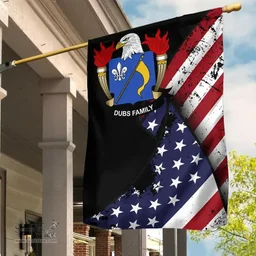American Dubs Coat of Arms on American Flag U.S. Flag Garden Flag/ House Flag