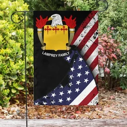 American Lamprey Coat of Arms on American Flag U.S. Flag Garden Flag/ House Flag