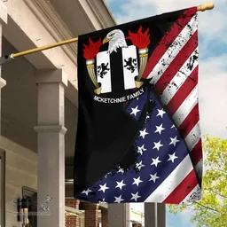 American McKetchnie Coat of Arms on American Flag U.S. Flag Garden Flag/ House Flag