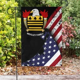 American Midgeley Coat of Arms on American Flag U.S. Flag Garden Flag/ House Flag