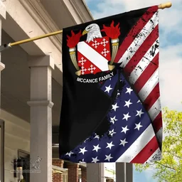 American McCance Coat of Arms on American Flag U.S. Flag Garden Flag/ House Flag