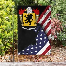 American Morgan Coat of Arms on American Flag U.S. Flag Garden Flag/ House Flag