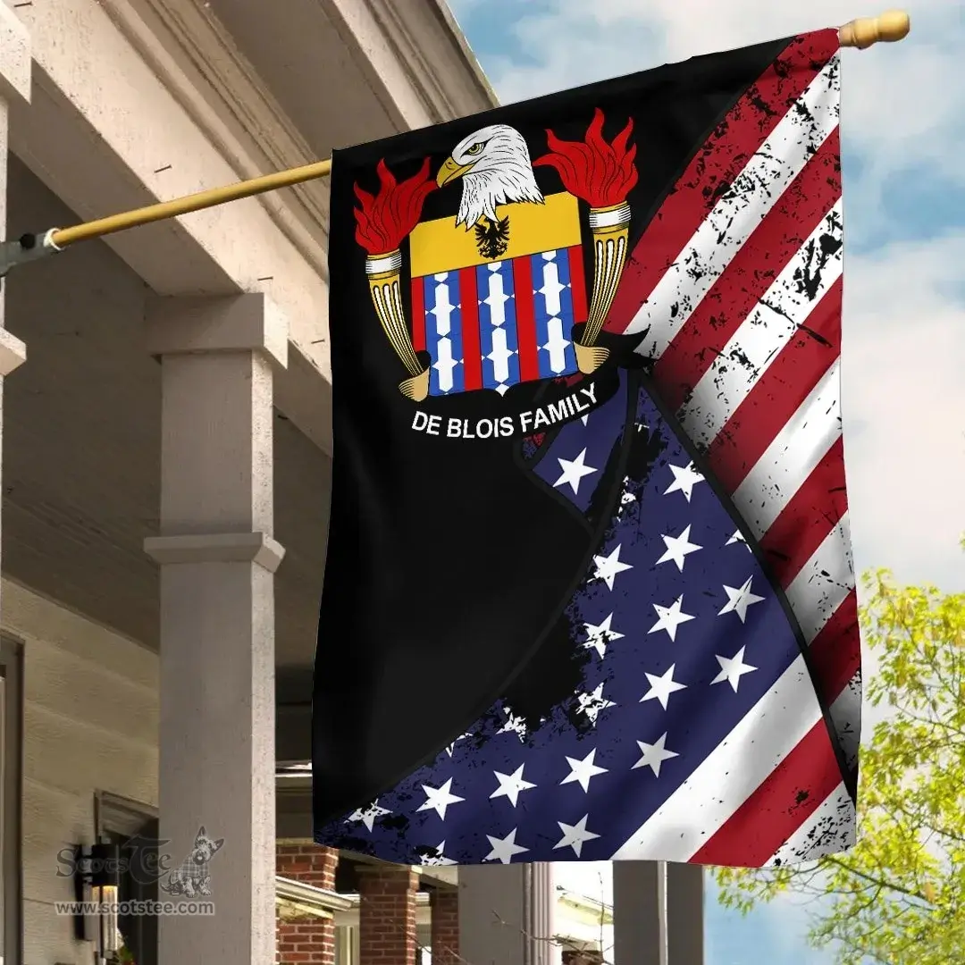 American De Grasse Coat of Arms on American Flag U.S. Flag Garden Flag/ House Flag