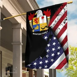 American McIntosh Coat of Arms on American Flag U.S. Flag Garden Flag/ House Flag