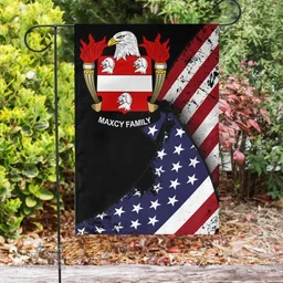 American Maxcy Coat of Arms on American Flag U.S. Flag Garden Flag/ House Flag