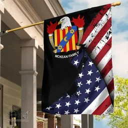 American McKean Coat of Arms on American Flag U.S. Flag Garden Flag/ House Flag