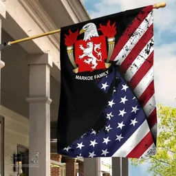 American Markoe Coat of Arms on American Flag U.S. Flag Garden Flag/ House Flag