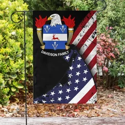 American Davidson Coat of Arms on American Flag U.S. Flag Garden Flag/ House Flag