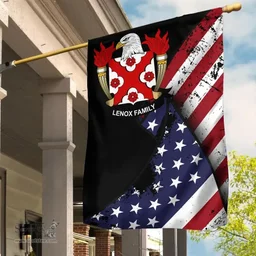 American Lenox Coat of Arms on American Flag U.S. Flag Garden Flag/ House Flag
