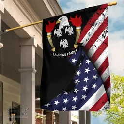 American Laurens Coat of Arms on American Flag U.S. Flag Garden Flag/ House Flag