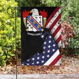 American Dawes Coat of Arms on American Flag U.S. Flag Garden Flag/ House Flag