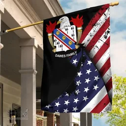 American Dawes Coat of Arms on American Flag U.S. Flag Garden Flag/ House Flag