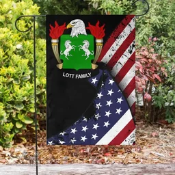 American Lott Coat of Arms on American Flag U.S. Flag Garden Flag/ House Flag