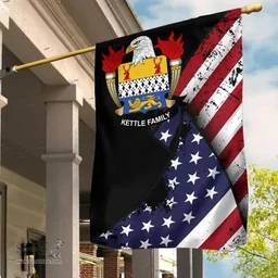 American Kettle Coat of Arms on American Flag U.S. Flag Garden Flag/ House Flag
