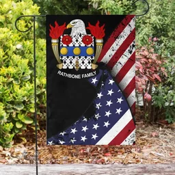 American Rathbone Coat of Arms on American Flag U.S. Flag Garden Flag/ House Flag
