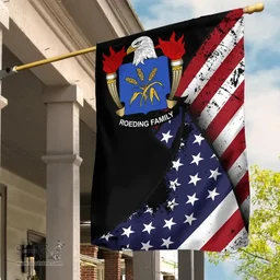 American Roeding Coat of Arms on American Flag U.S. Flag Garden Flag/ House Flag