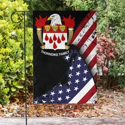 American Thorndike Coat of Arms on American Flag U.S. Flag Garden Flag/ House Flag
