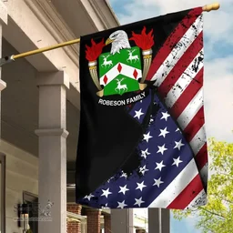 American Robeson Coat of Arms on American Flag U.S. Flag Garden Flag/ House Flag