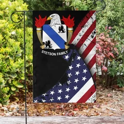 American Stetson Coat of Arms on American Flag U.S. Flag Garden Flag/ House Flag