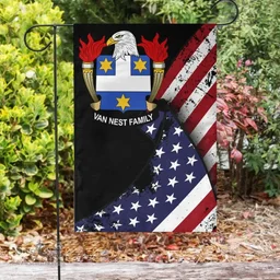American Van Sittart Coat of Arms on American Flag U.S. Flag Garden Flag/ House Flag