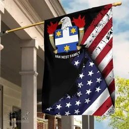 American Van Sittart Coat of Arms on American Flag U.S. Flag Garden Flag/ House Flag