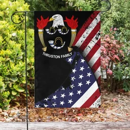 American Thruston Coat of Arms on American Flag U.S. Flag Garden Flag/ House Flag