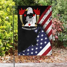 American Sherwood Coat of Arms on American Flag U.S. Flag Garden Flag/ House Flag