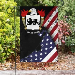 American Towles Coat of Arms on American Flag U.S. Flag Garden Flag/ House Flag