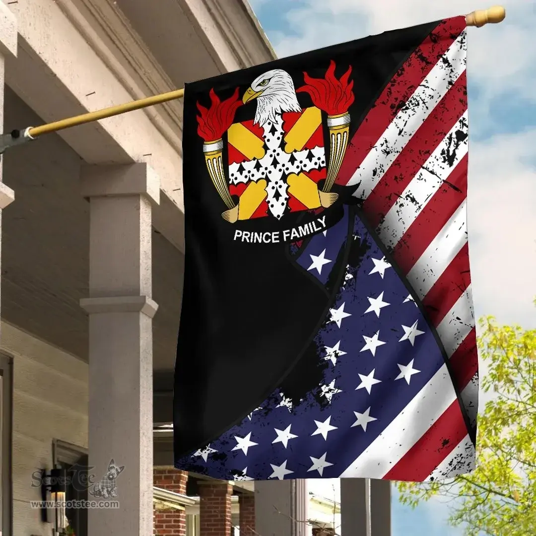 American Prince Coat of Arms on American Flag U.S. Flag Garden Flag/ House Flag