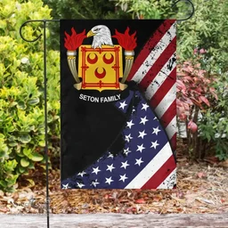 American Seton Coat of Arms on American Flag U.S. Flag Garden Flag/ House Flag